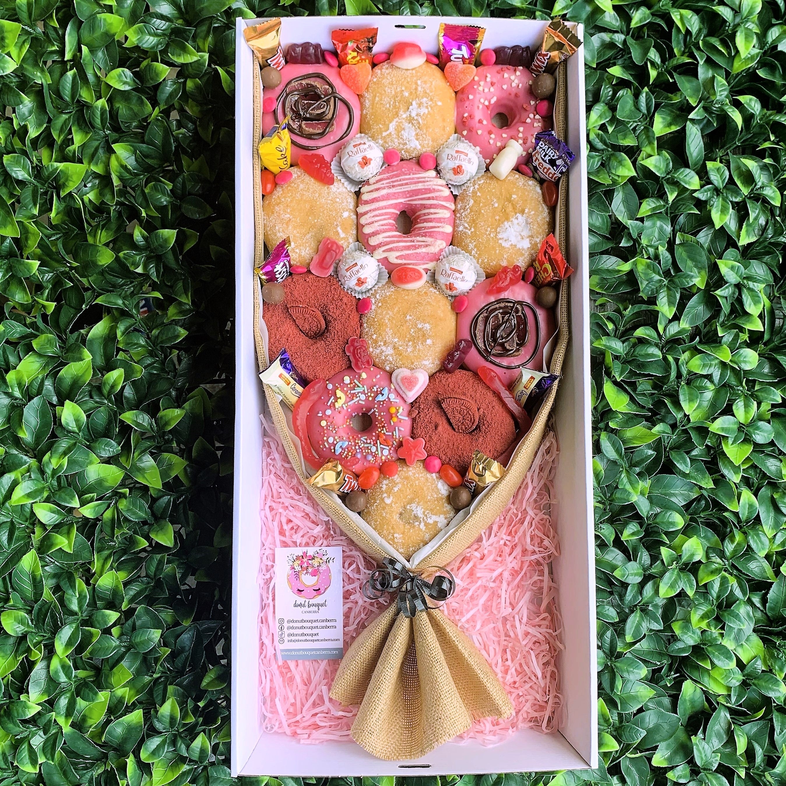 Pretty in Pink Donut Bouquet Gift Box Donut Delivery Canberra Donut Box Gift Delivery