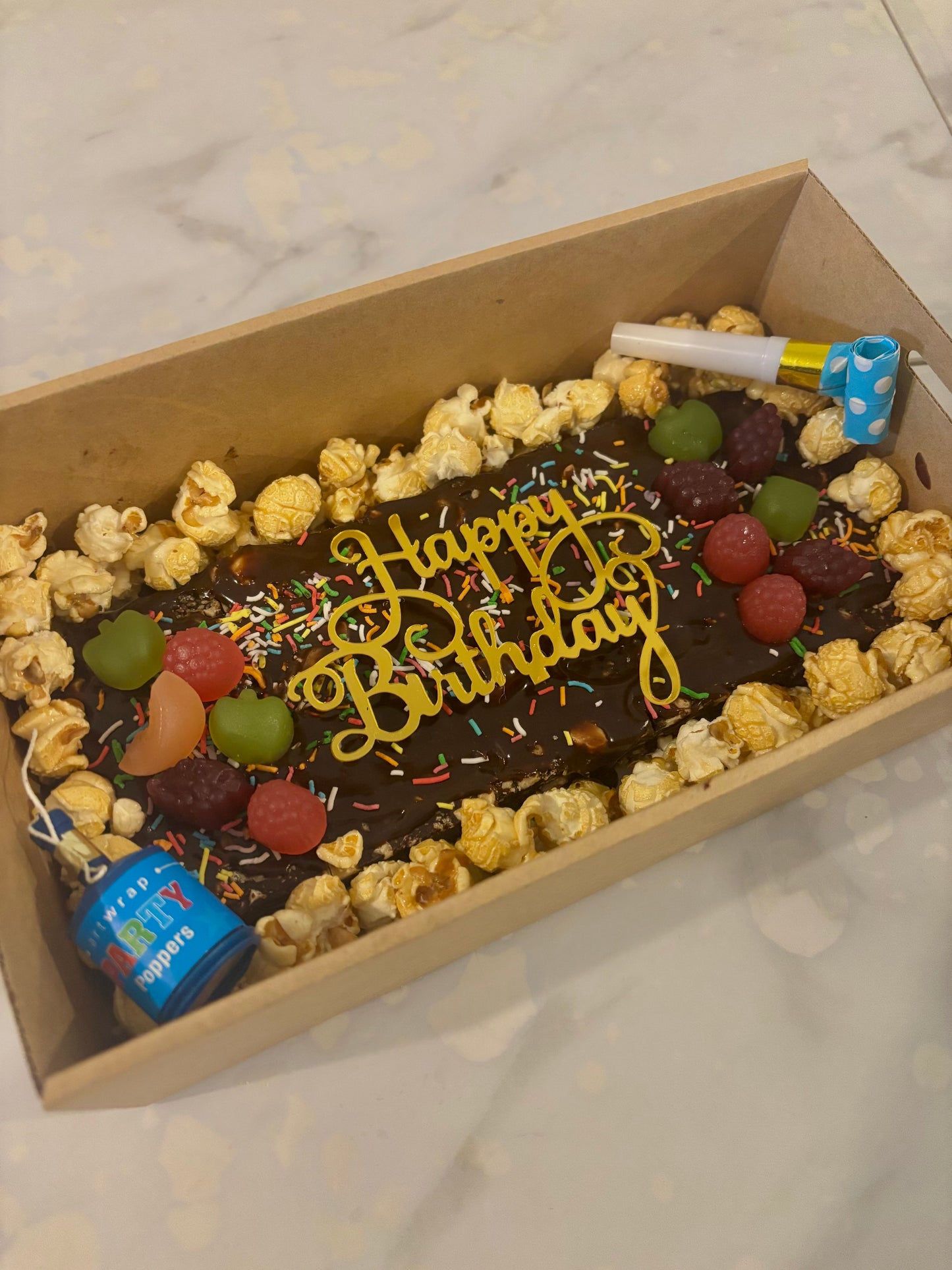 Vegan Birthday Brownie Block Gift Box