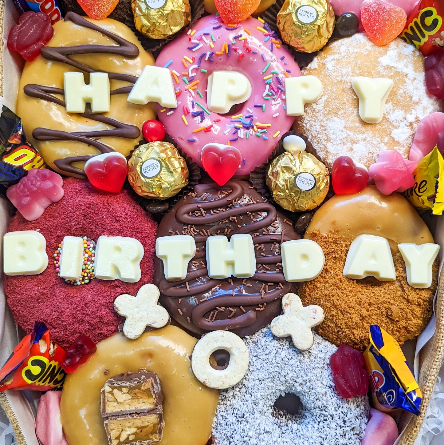 Custom Message Gift Donut Bouquet [Medium]