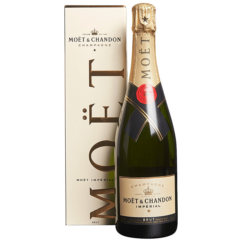 Donut Bouquet Canberra Indulgence Add-On featuring a bottle of Moet and Chandon Imperial Brut champagne with gift box