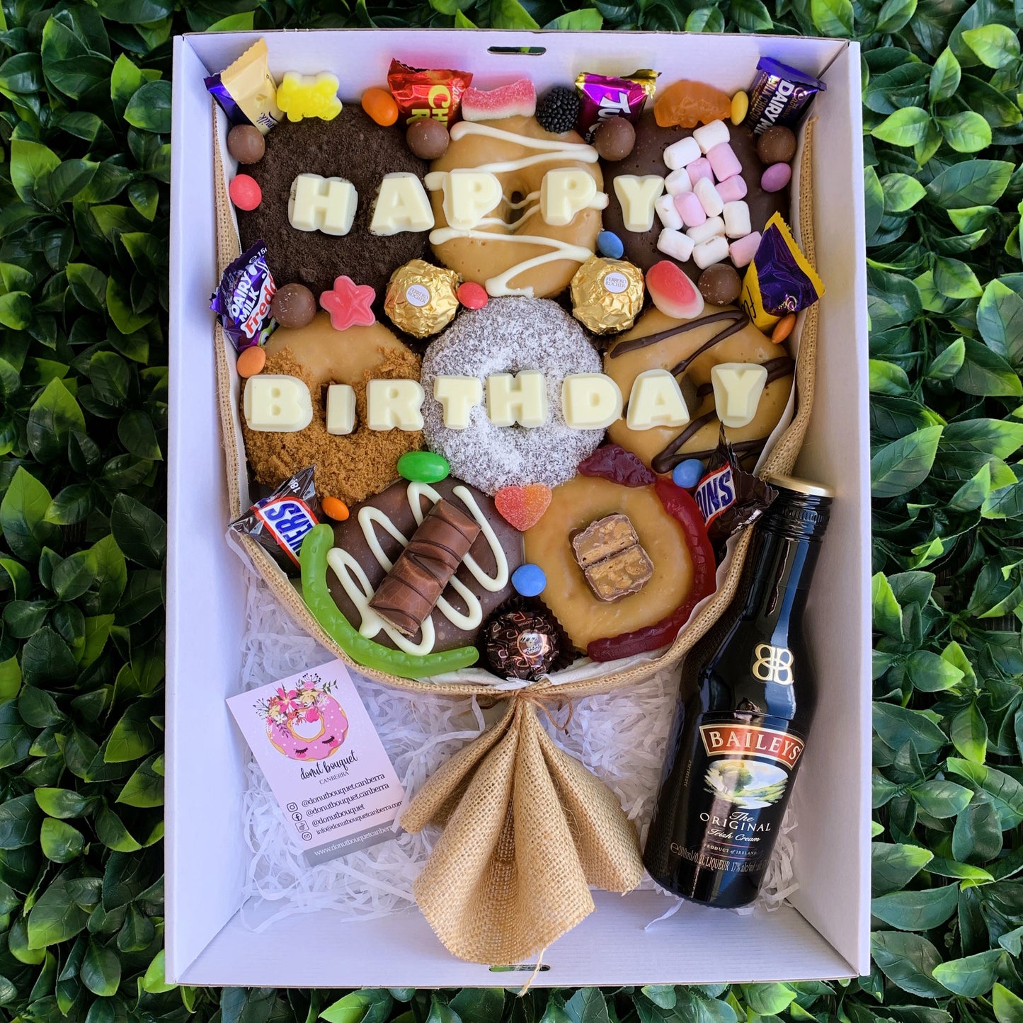 Chocolate & Caramel Donut Bouquet Gift Box [Medium]