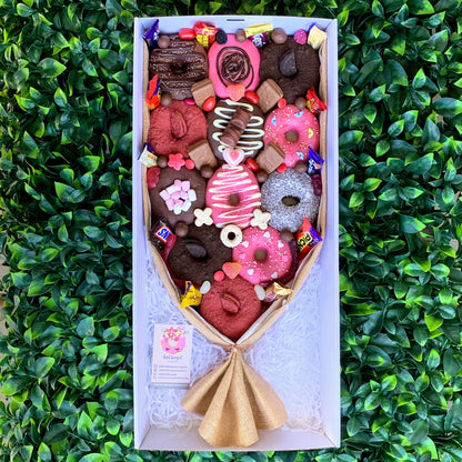 Strawberry & Chocolate Donut Bouquet Gift Box [Large]